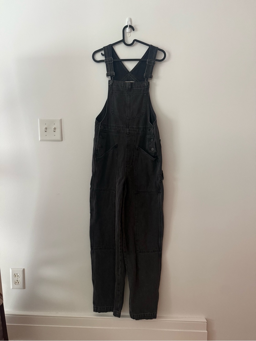 Madewell Women's Black Oversized Carpenter Overalls